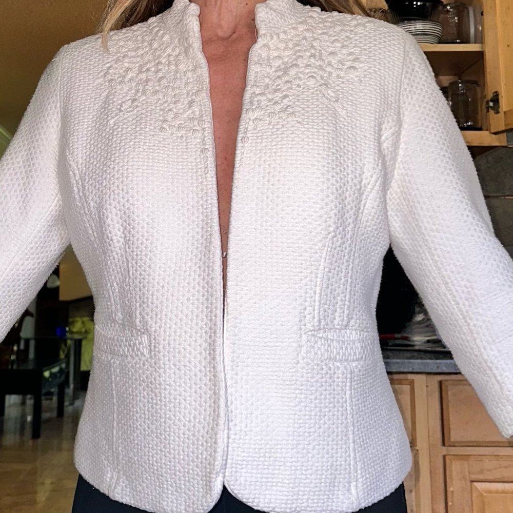 Winter white  jacket with pretty embroidered look from Coldwater Creek